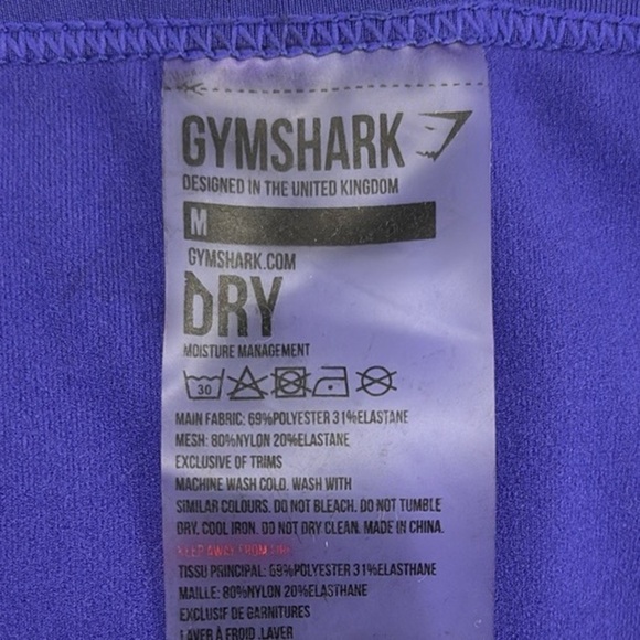 GymShark Dry Crossback Crop Racerback Tank Women’s Size Medium in Purple - Picture 3 of 9